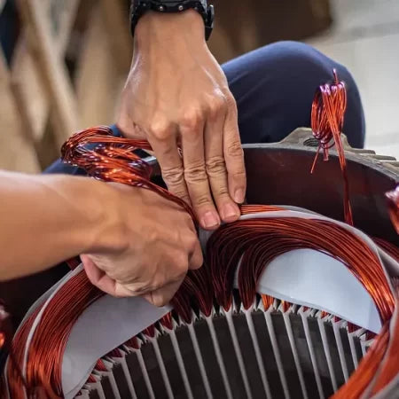 Rewinding copper coil for an electric motor repair