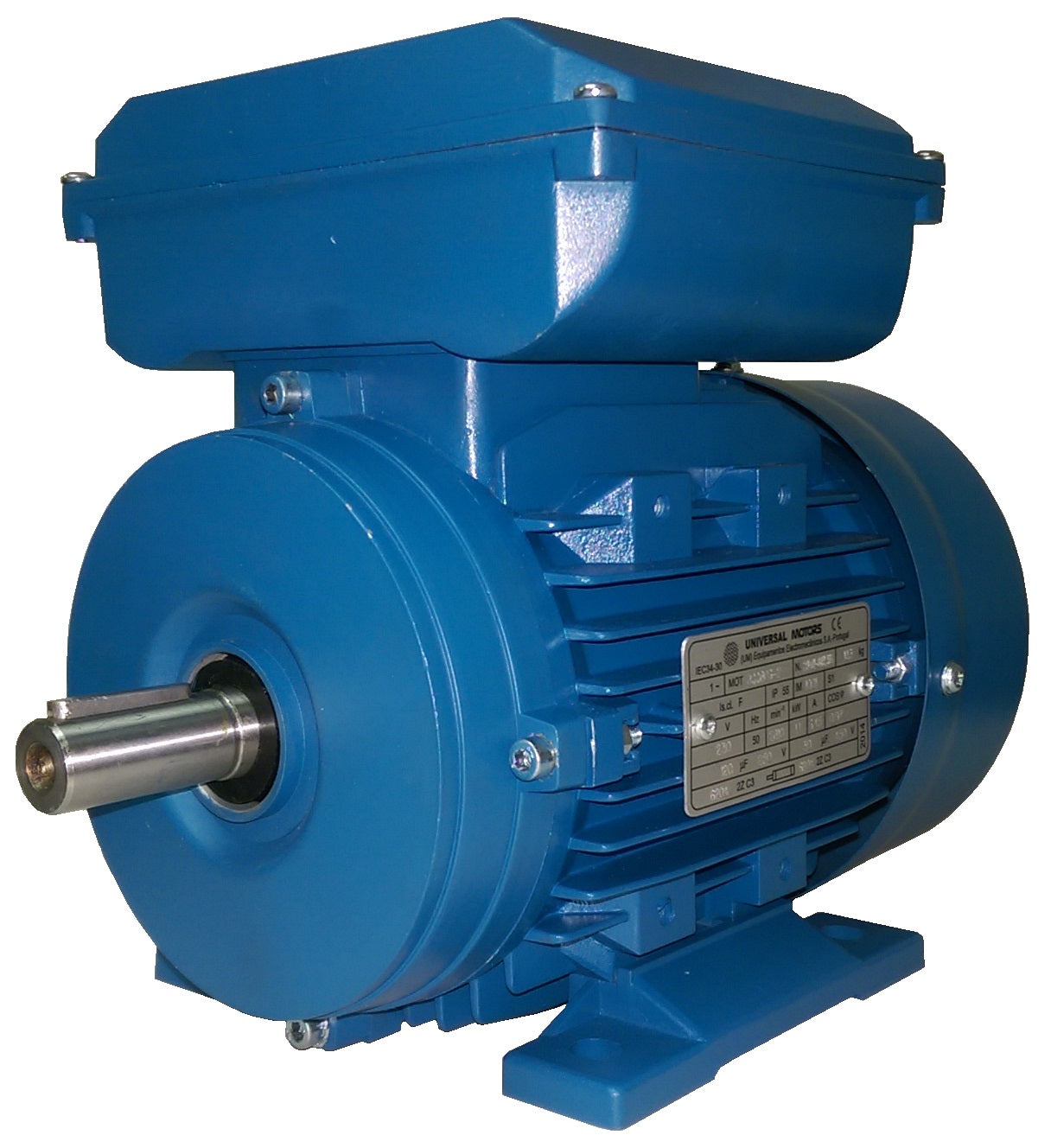 Single Phase Run/Start Capacitor Electric Motor, 1.1 Kw, 2 Pole (3000 rpm), B3 (Foot Mounted), 80mm Frame