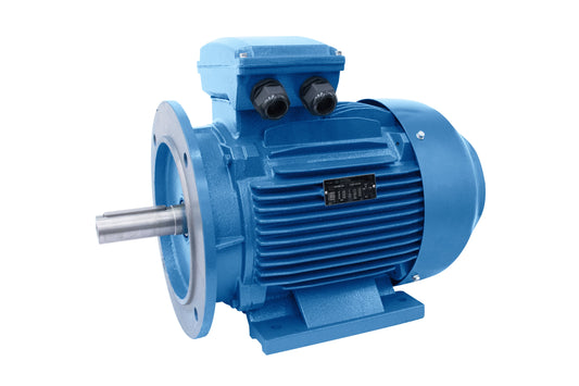 Three Phase Electric Motor, High Efficiency IE3, 7.5 Kw, 2 Pole (3000 rpm), B35 Foot and Flange Mount  (bolt through flange), 132mm Frame